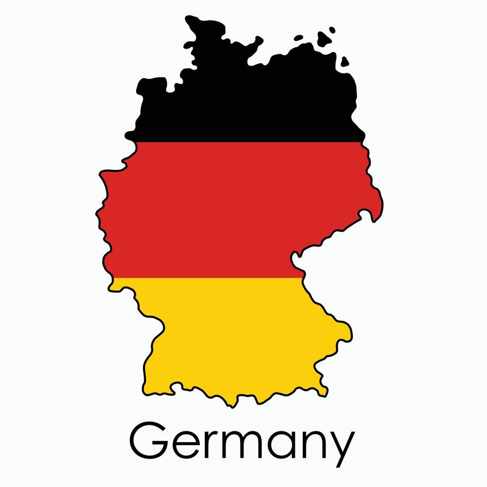 contorno dibujo de Alemania bandera mapa. vector