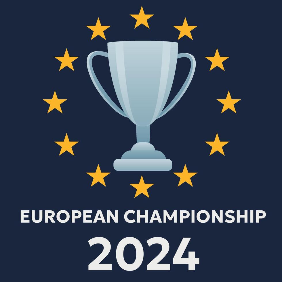 Euro 2024. European international football championship symbol 2024. Vector illustration Football soccer cup 2024 in Germany square and horizontal pattern background or banner, card, website.