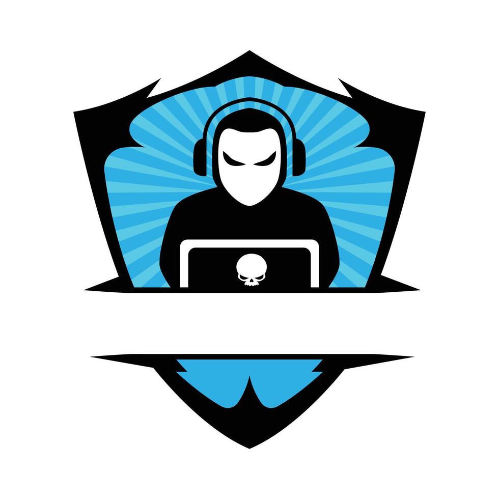 Hacker badge logo. Hacker mascot logo 42169904 Vector Art at Vecteezy