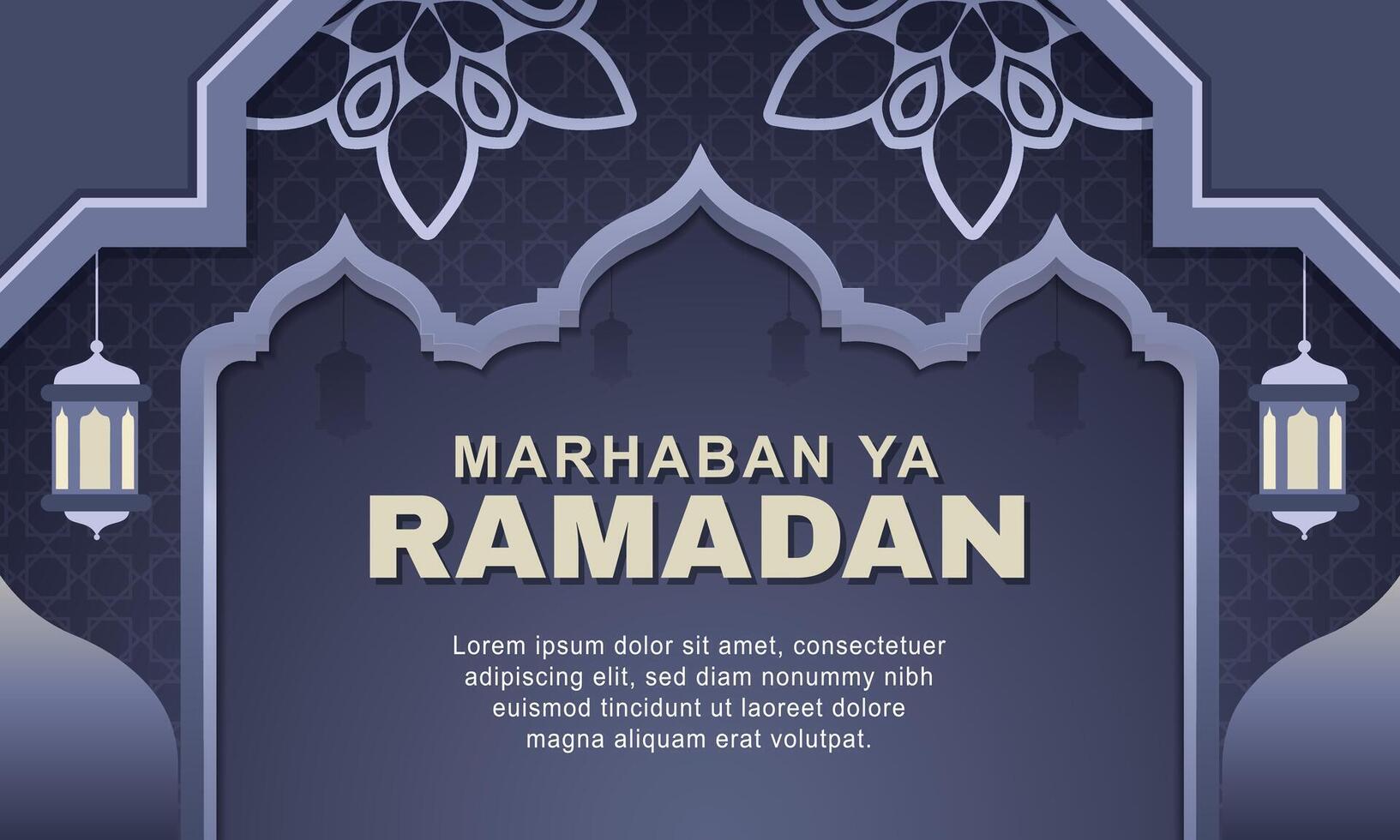 lujo degradado islámico antecedentes saludo marhaban ya Ramadán vector