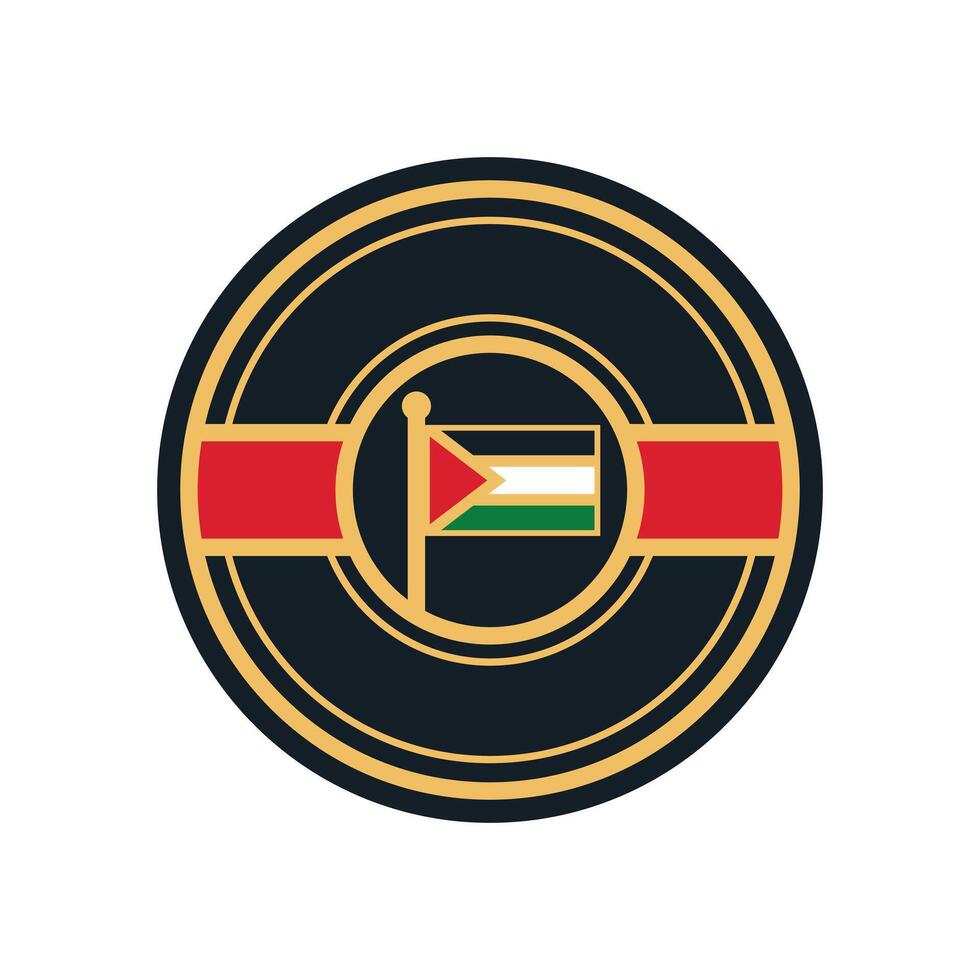Circle Palestine badge logo. Circle modern logo vector