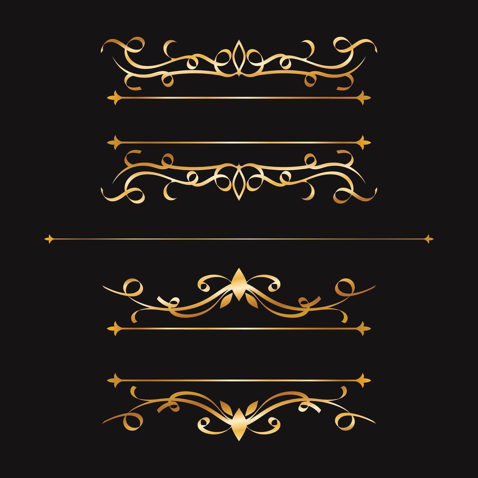 Hand drawn luxury gold floral ornament frame vector