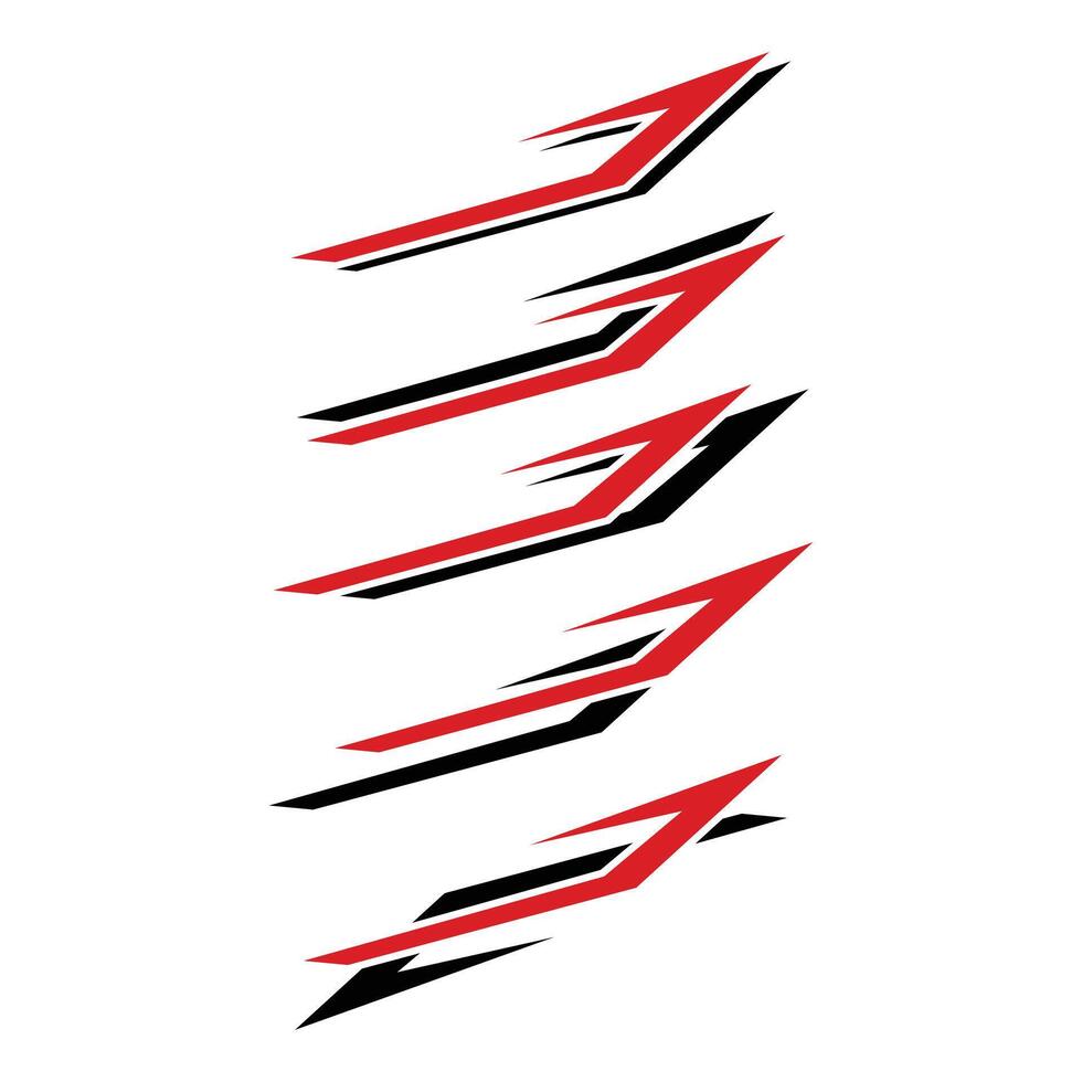 Collection of racing geometry striped vehicle wrap vinyl decals vector