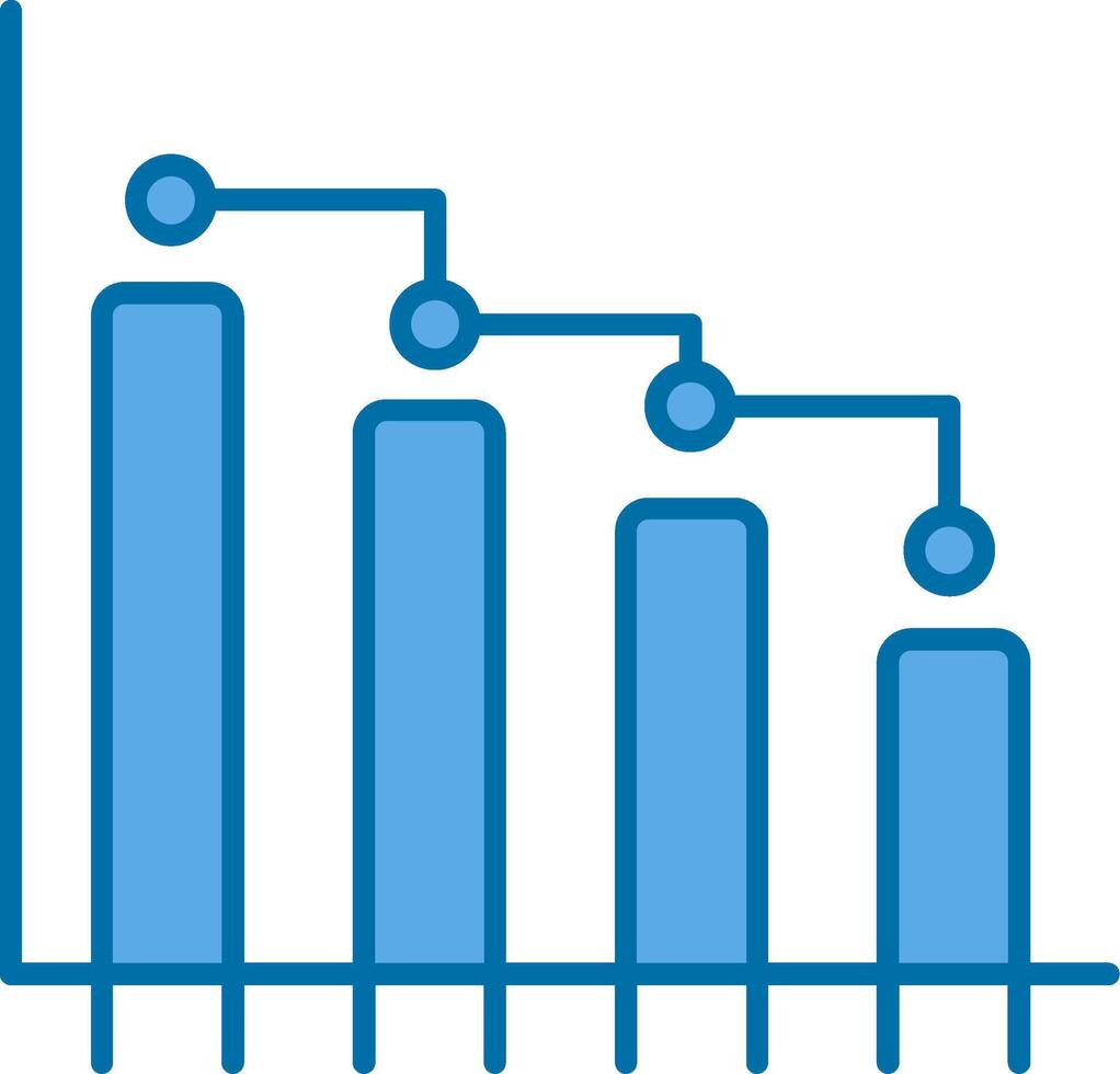 Bar Graph Filled Blue  Icon vector