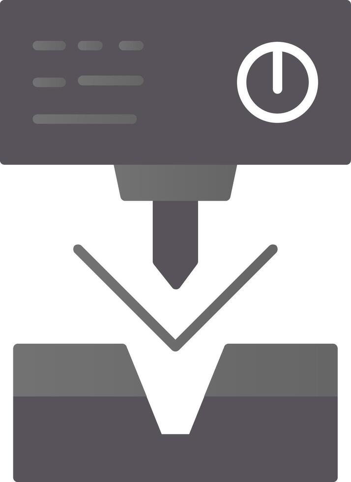 Metal Bending Machine Flat Gradient  Icon vector
