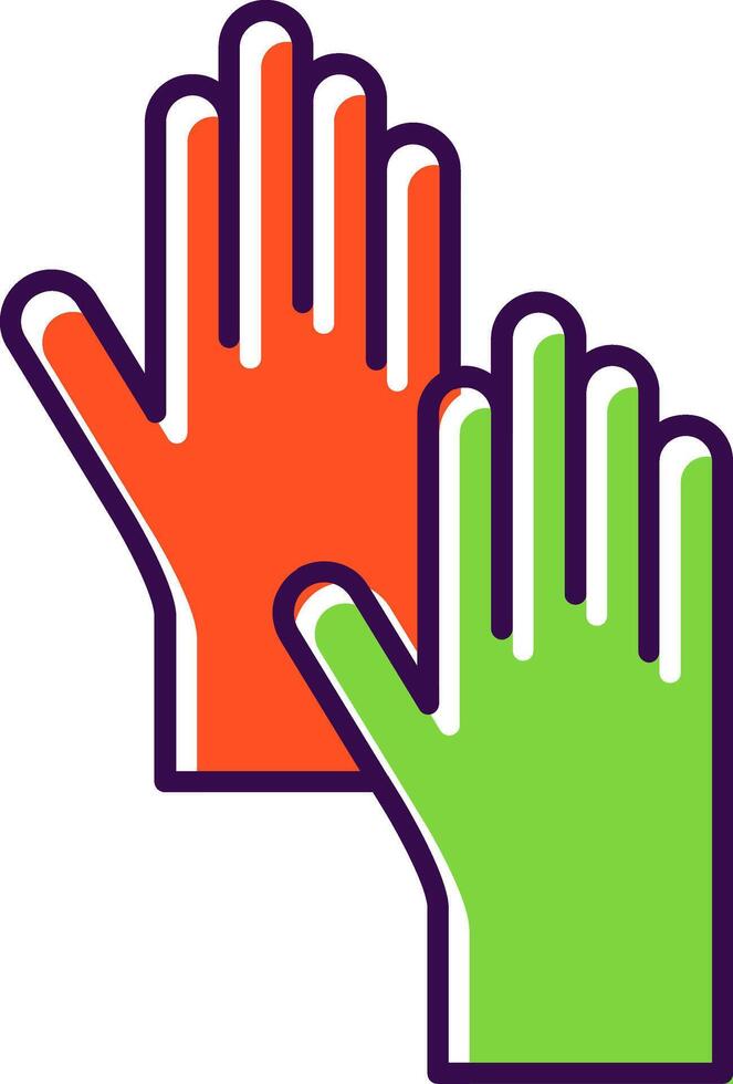 Cleaning Gloves Filled  Icon vector