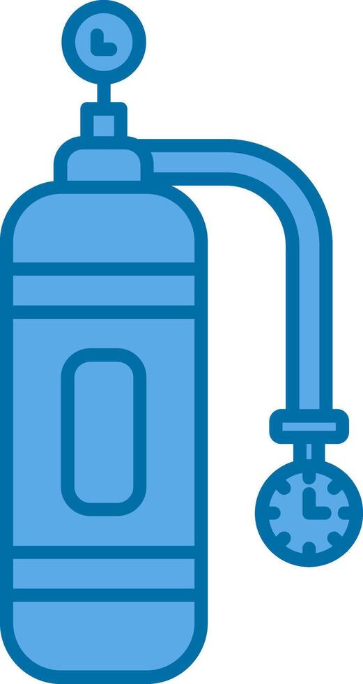 Oxygen Tank Filled Blue  Icon vector