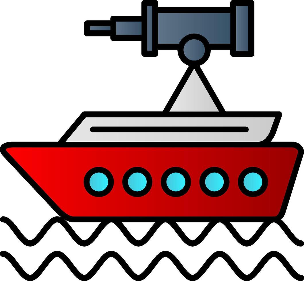 Telescope Line Filled Gradient  Icon vector