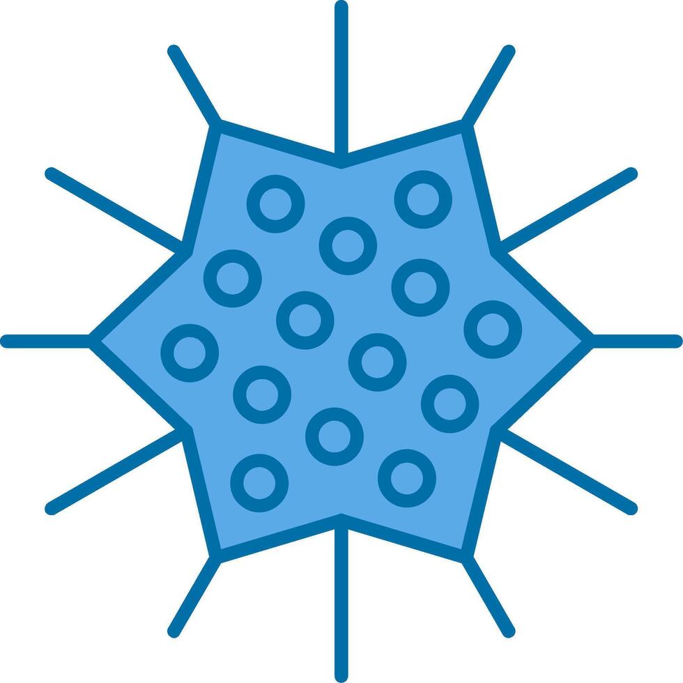 Sea Urchin Filled Blue  Icon vector