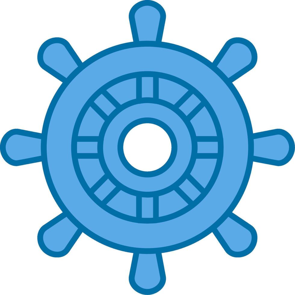 Helm Filled Blue  Icon vector