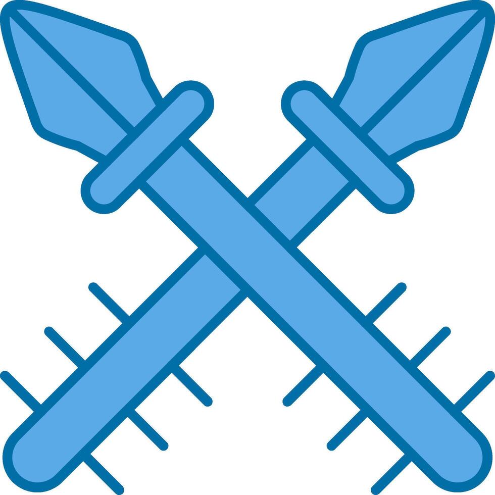 Harpoon Filled Blue  Icon vector