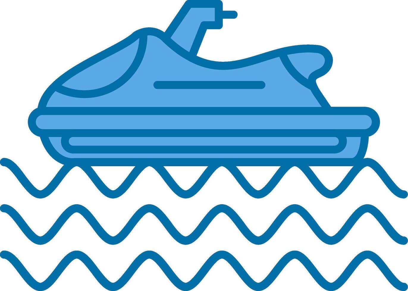 Parasailing Filled Blue  Icon vector