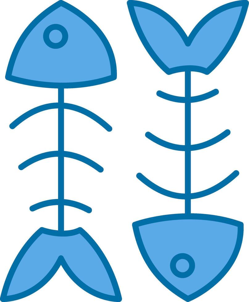 Fishbone Filled Blue  Icon vector