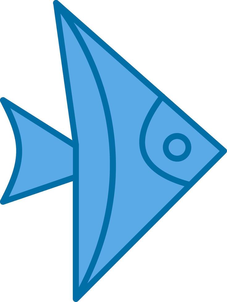 Fish Filled Blue  Icon vector