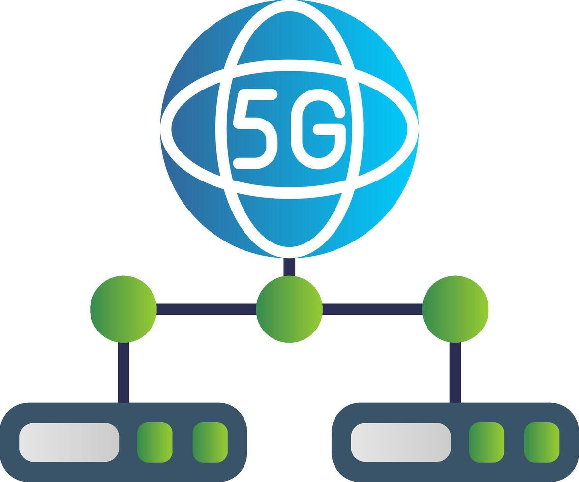 Network Server Flat Gradient  Icon vector