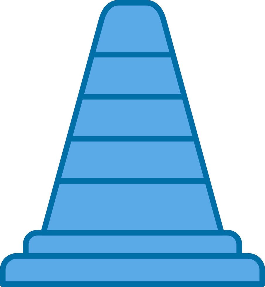 Traffic Cone Filled Blue  Icon vector