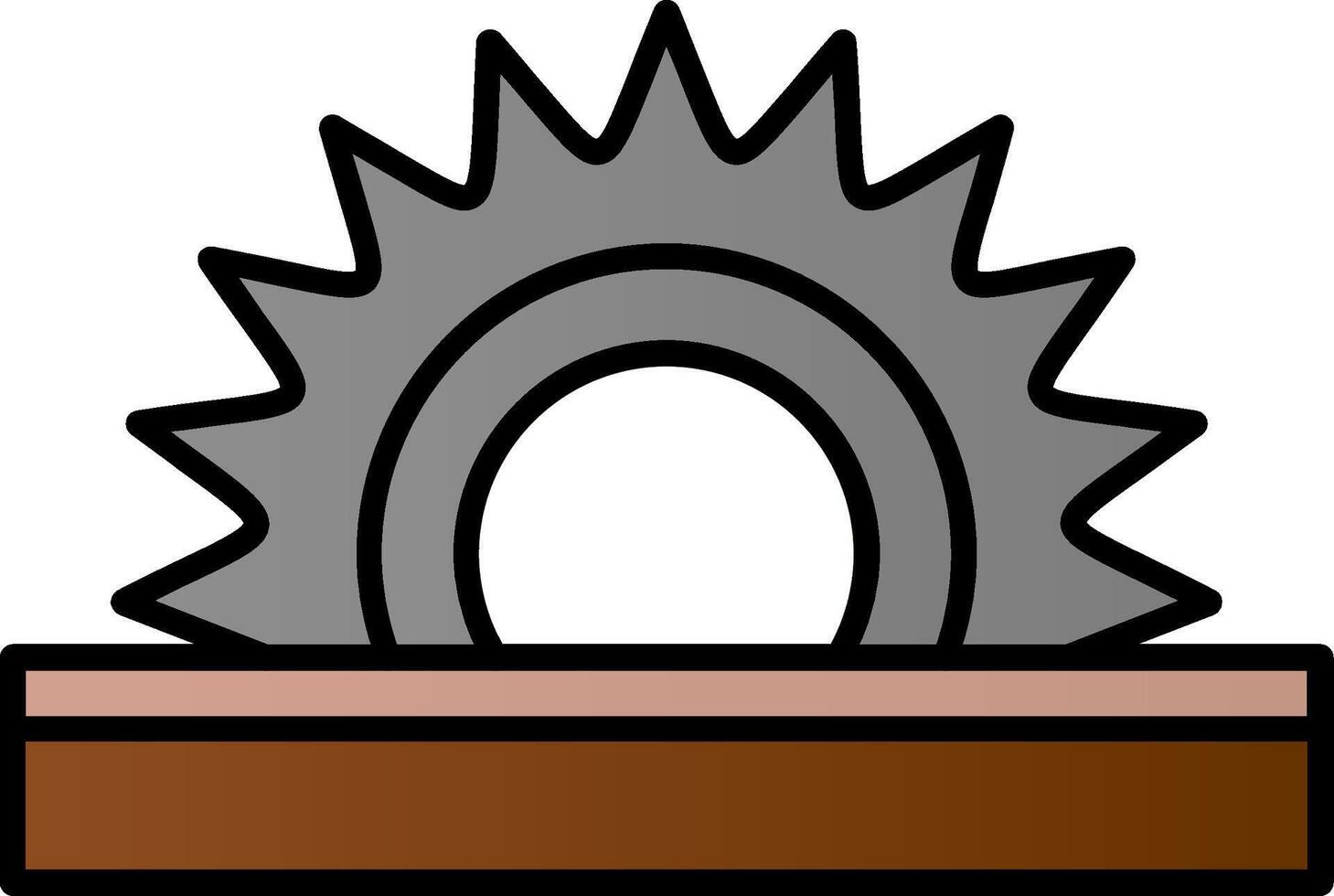 Circular Saw Line Filled Gradient  Icon vector