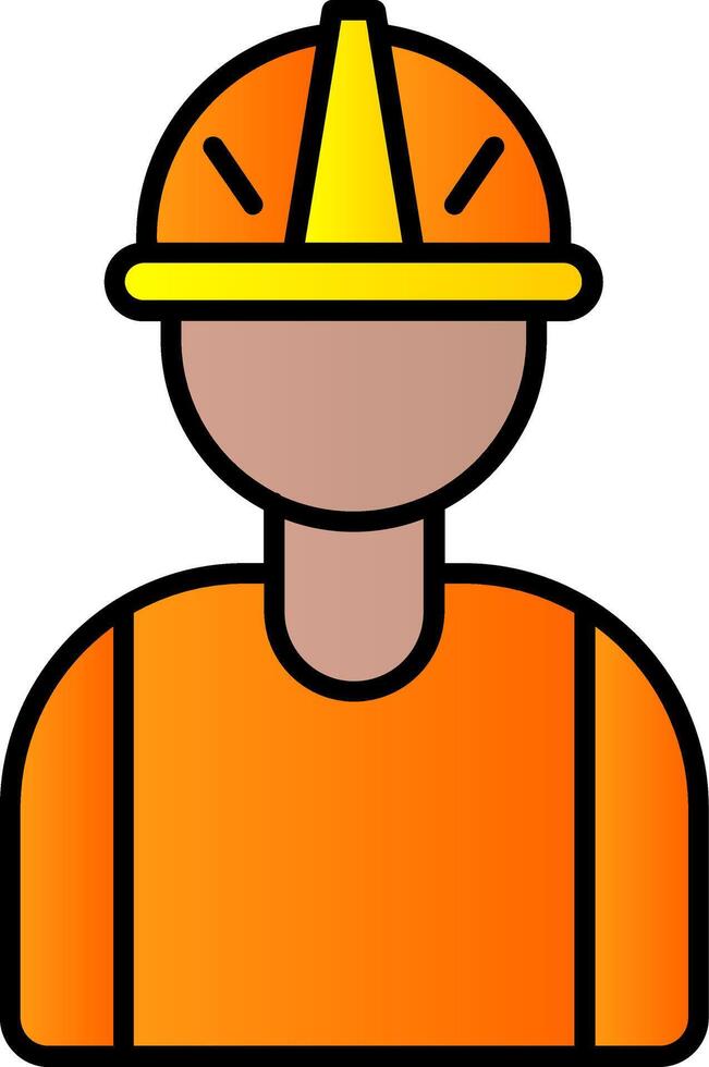 Worker Line Filled Gradient  Icon vector
