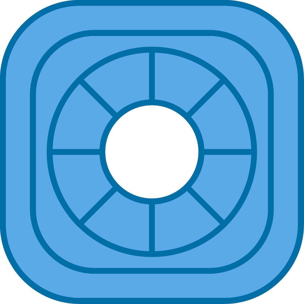 Lifebuoy Filled Blue  Icon vector