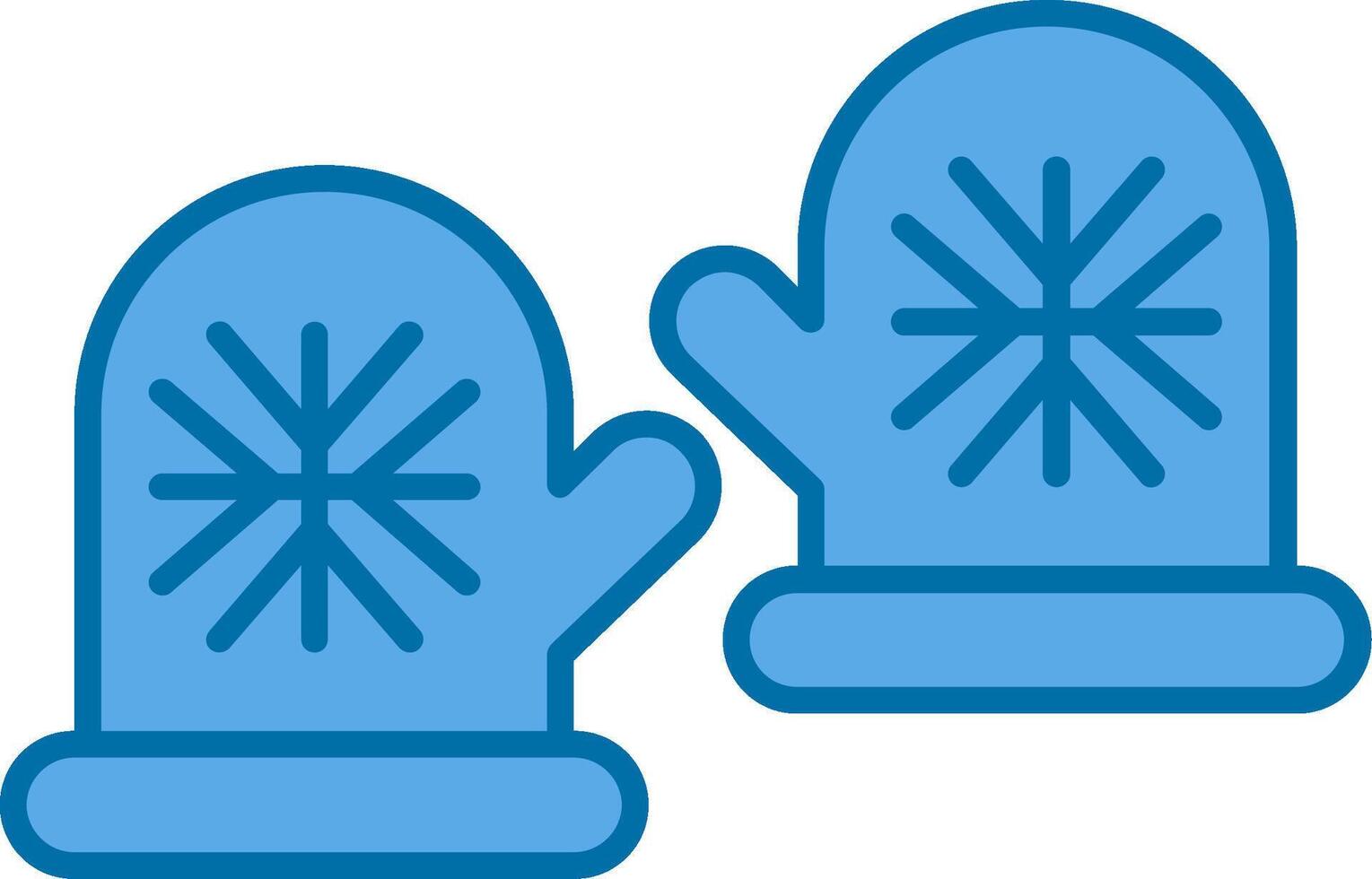 Winter Gloves Filled Blue  Icon vector