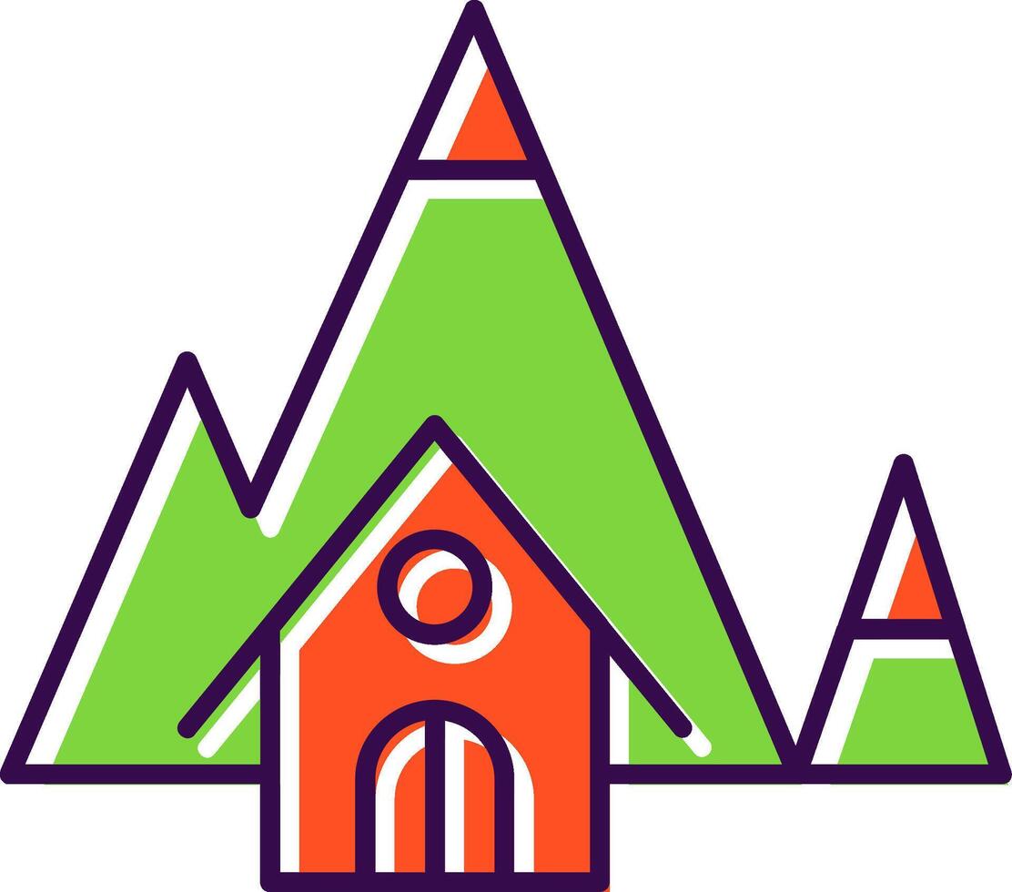 Mountain House Filled  Icon vector