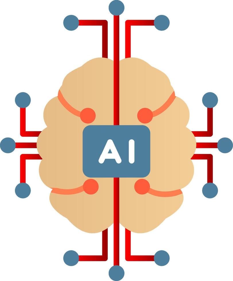 Artificial Intelligence Flat Gradient  Icon vector