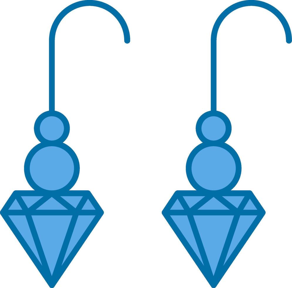 Round Earrings Filled Blue  Icon vector