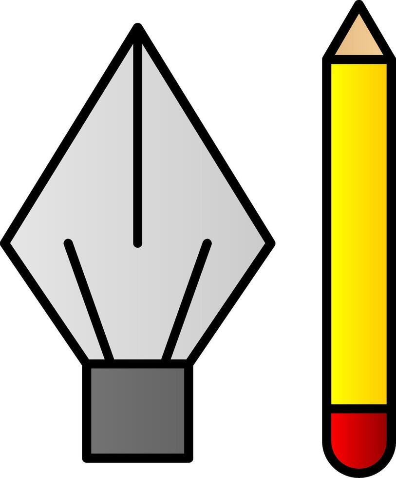 Pencil Line Filled Gradient  Icon vector