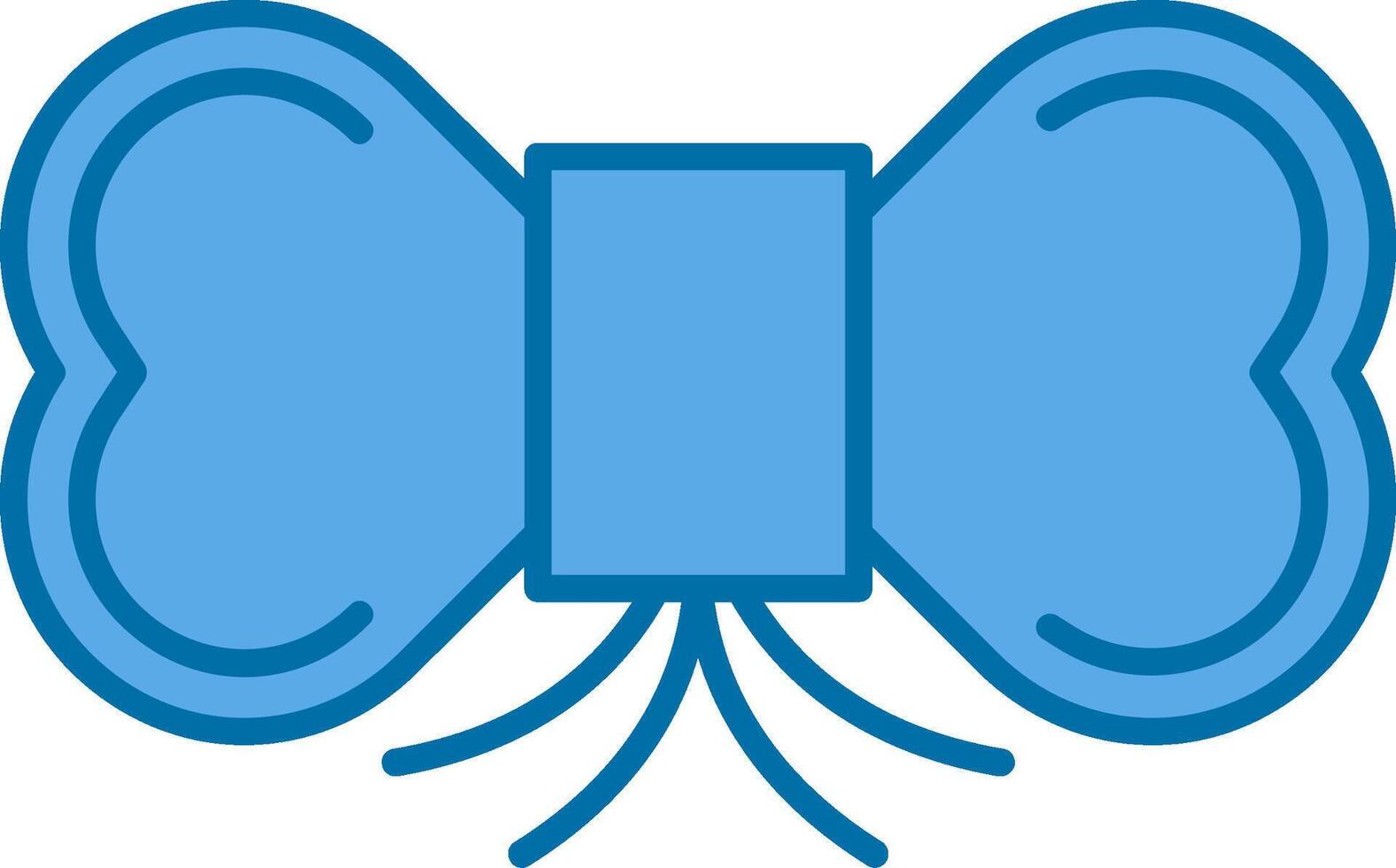 Bow Tie Filled Blue  Icon vector