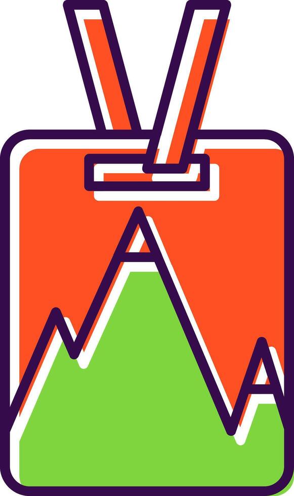 Ski Pass Filled  Icon vector