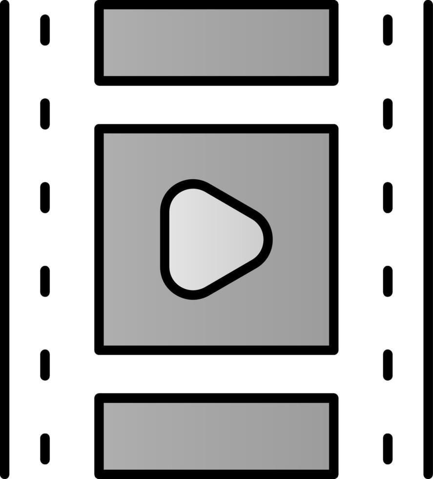 película carrete línea lleno degradado icono vector