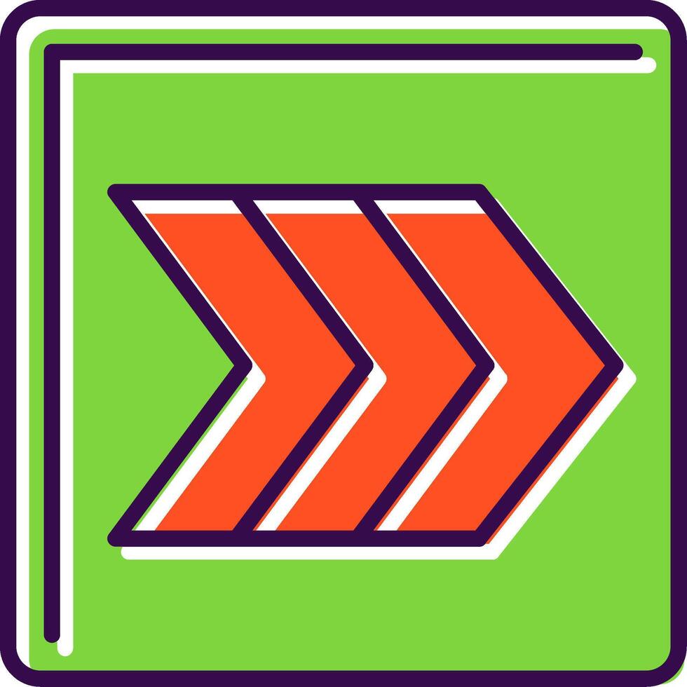 Right Chevron Filled  Icon vector