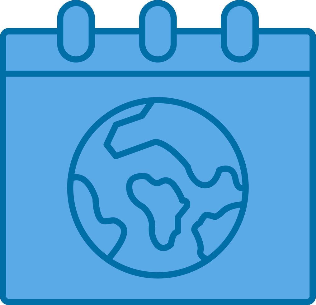 Earth Day Filled Blue  Icon vector