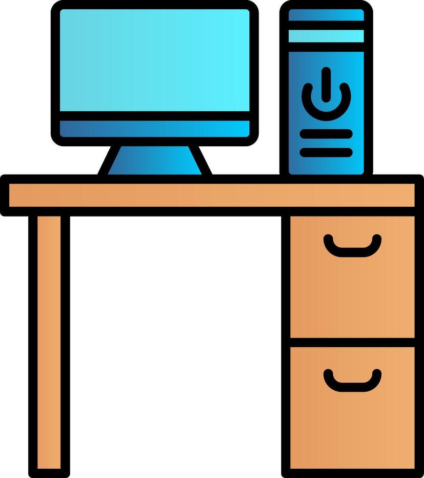 Table Line Filled Gradient  Icon vector