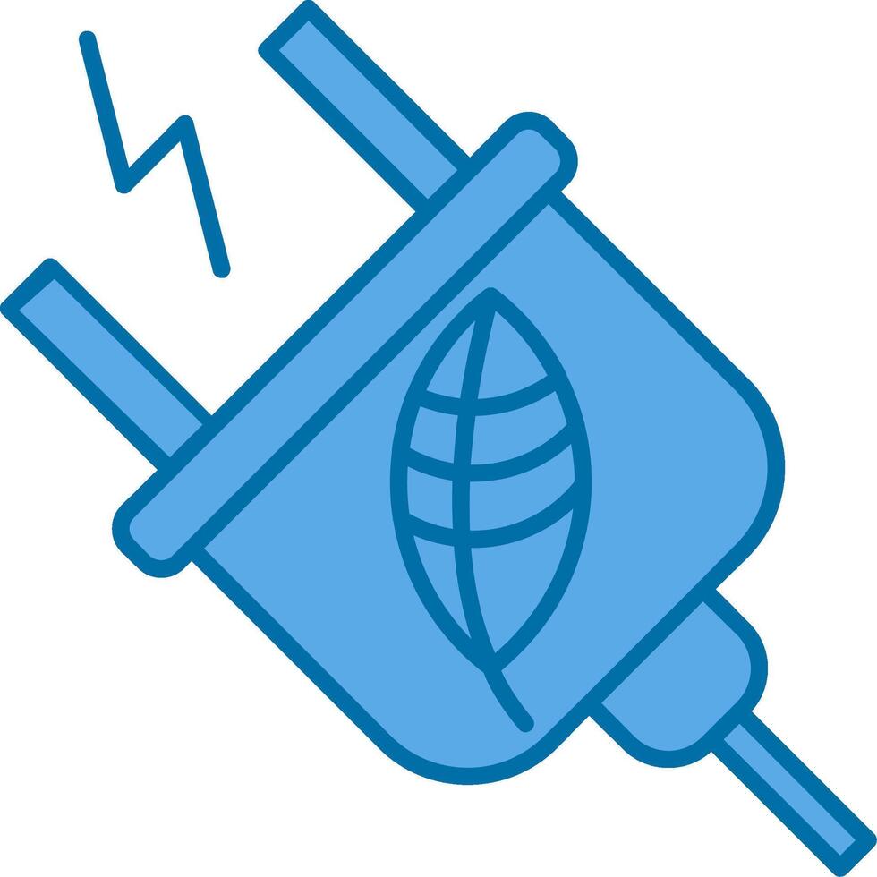 Power Plug Filled Blue  Icon vector