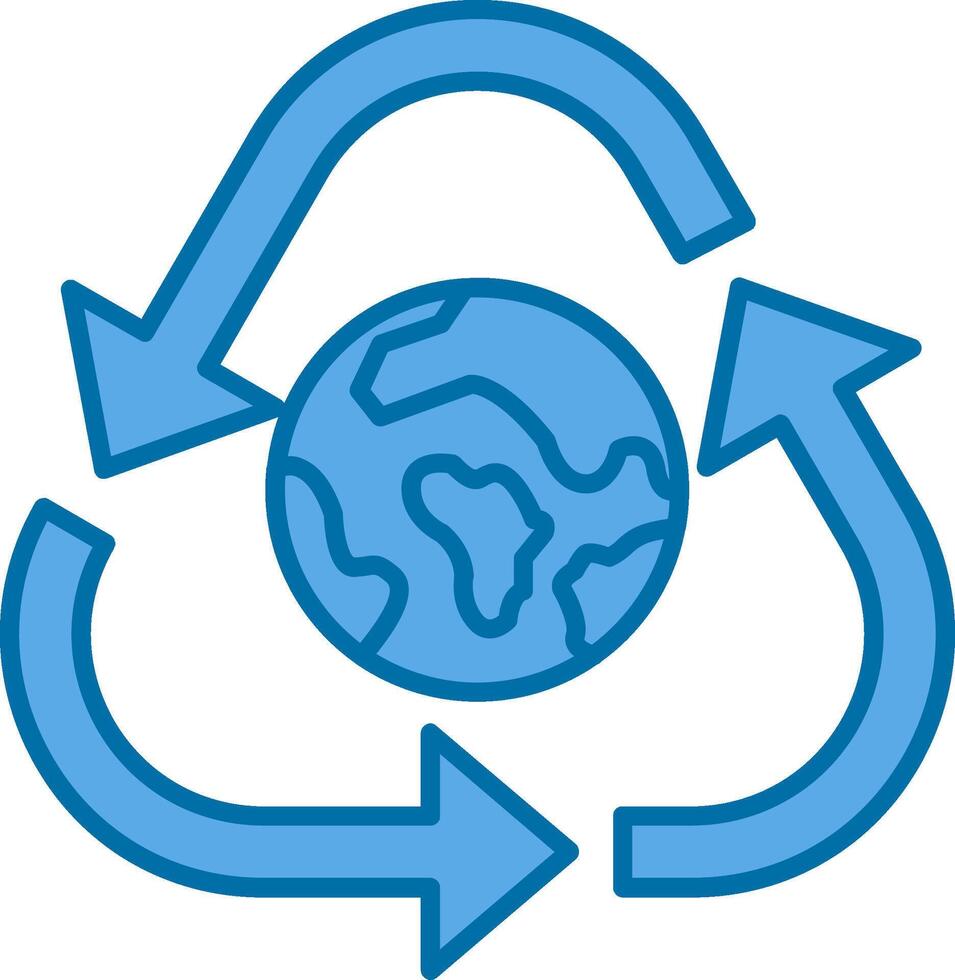 reciclar lleno azul icono vector