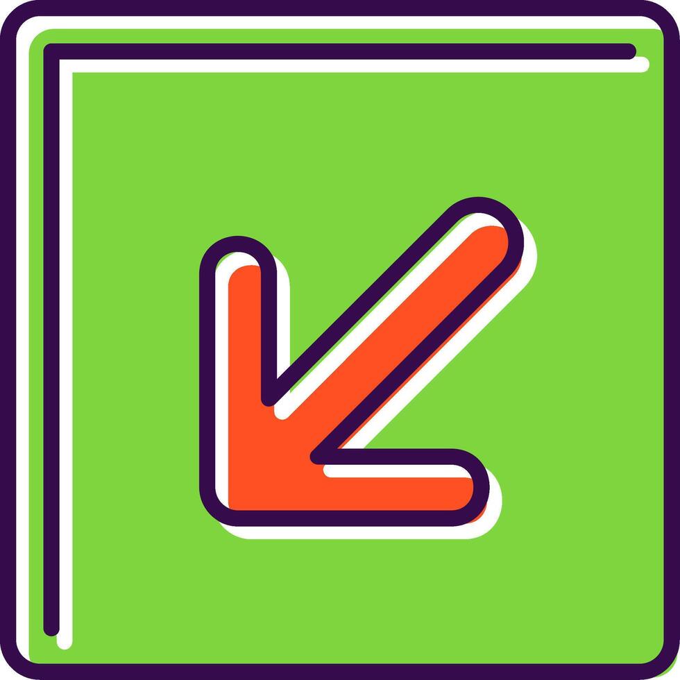 Down Left Filled  Icon vector