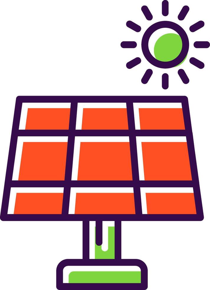 solar panel lleno icono vector