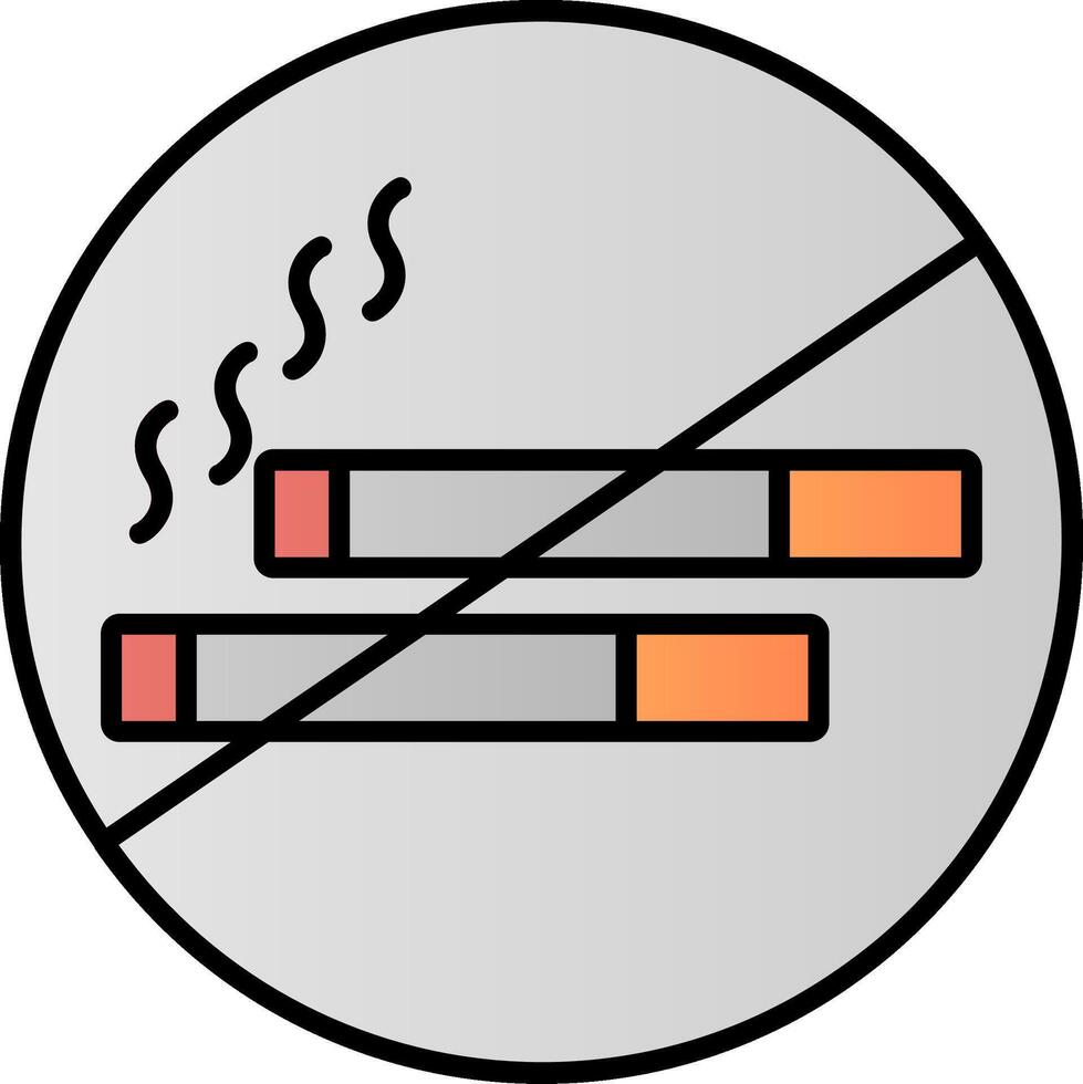No de fumar línea lleno degradado icono vector