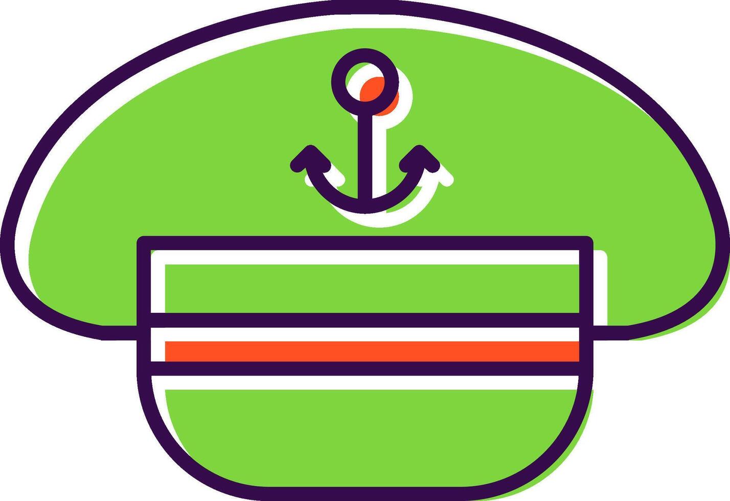 Captain Hat Filled  Icon vector