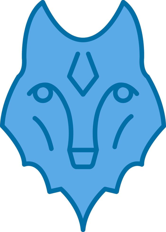 Wolf Filled Blue  Icon vector