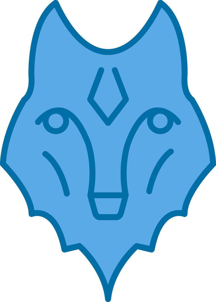 Wolf Filled Blue  Icon vector