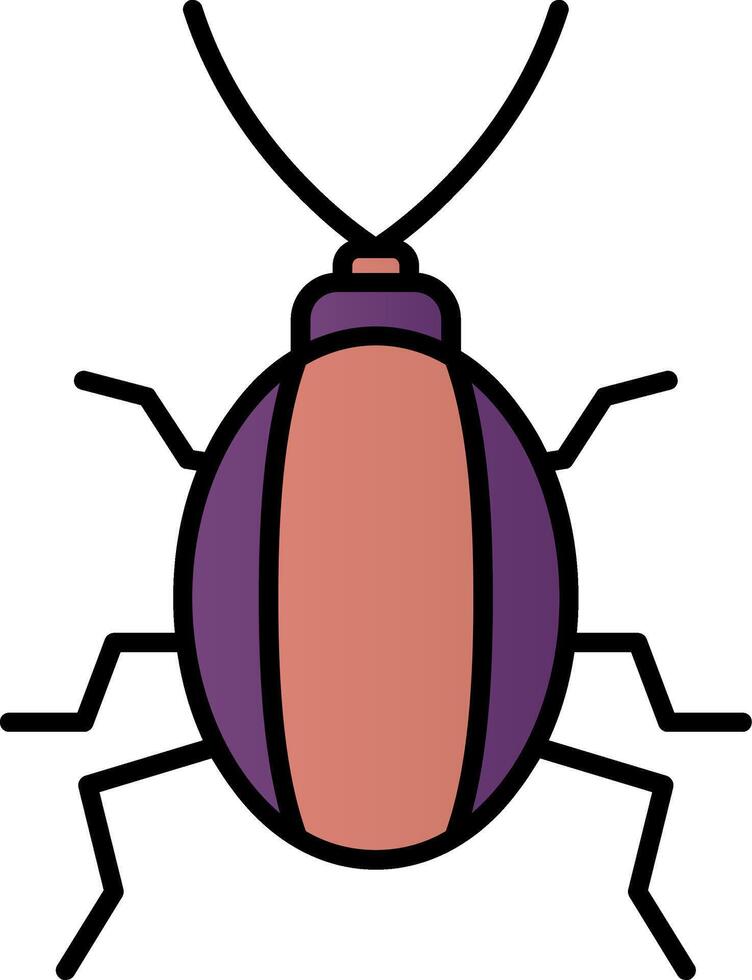 cucaracha línea lleno degradado icono vector