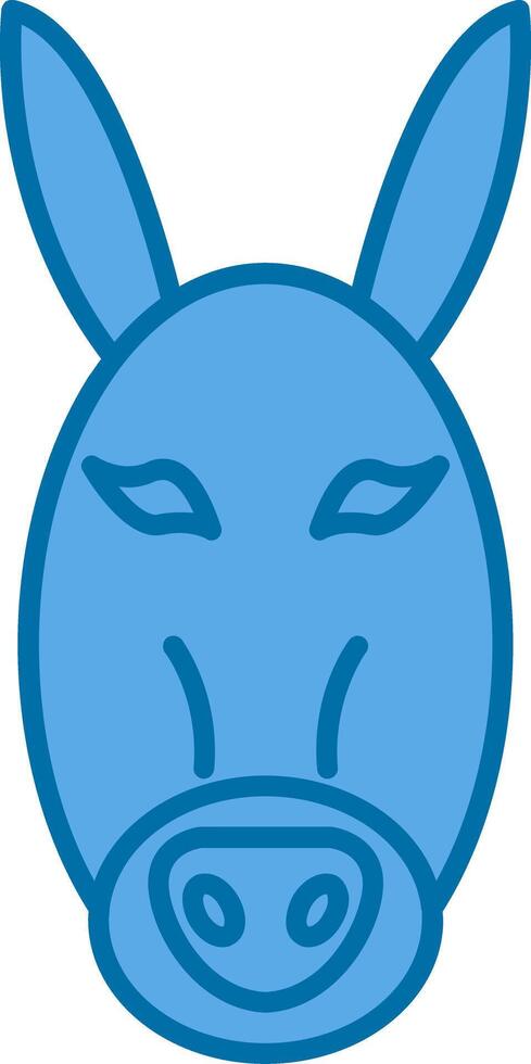 Donkey Filled Blue  Icon vector