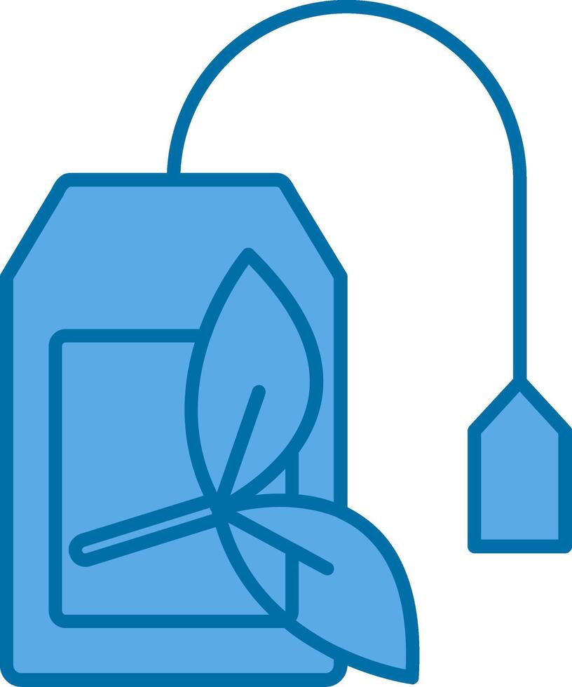 bolsa de té lleno azul icono vector