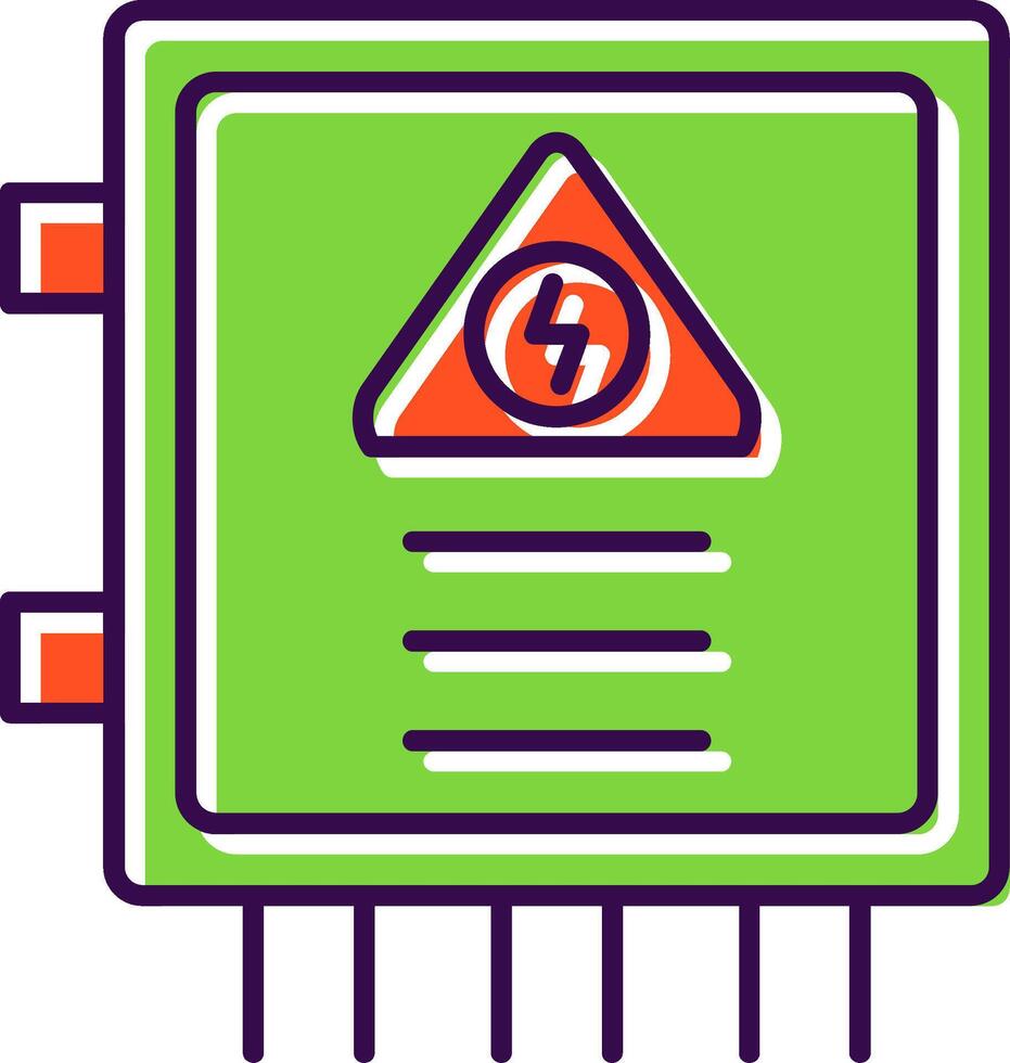 Fuse Box Filled  Icon vector