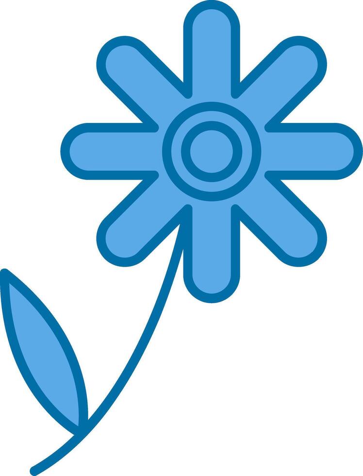 Chamomile Filled Blue  Icon vector
