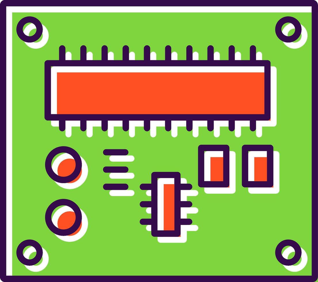 tarjeta de circuito impreso tablero lleno icono vector