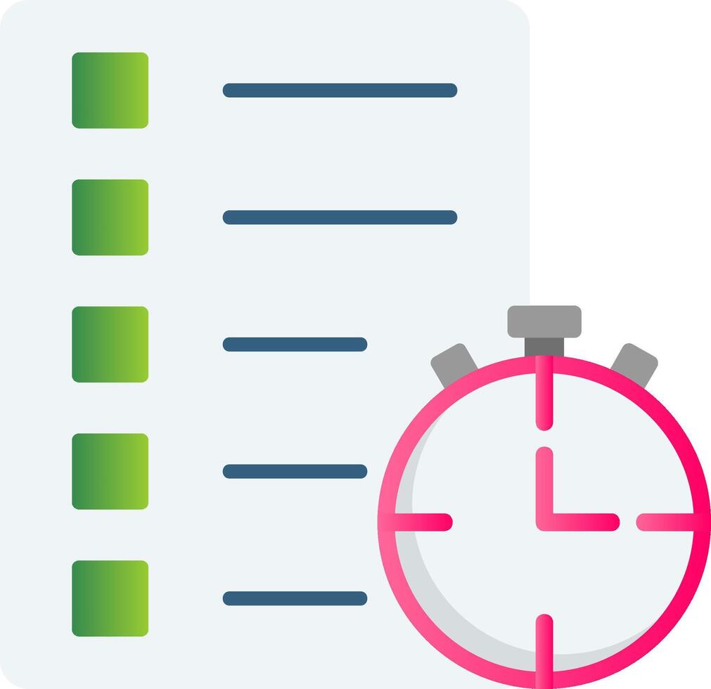 Track Of Time Flat Gradient  Icon vector