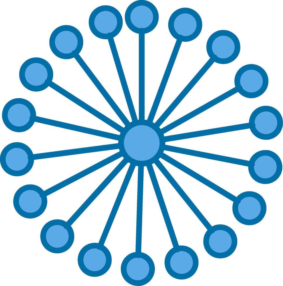 Mimosa Filled Blue  Icon vector